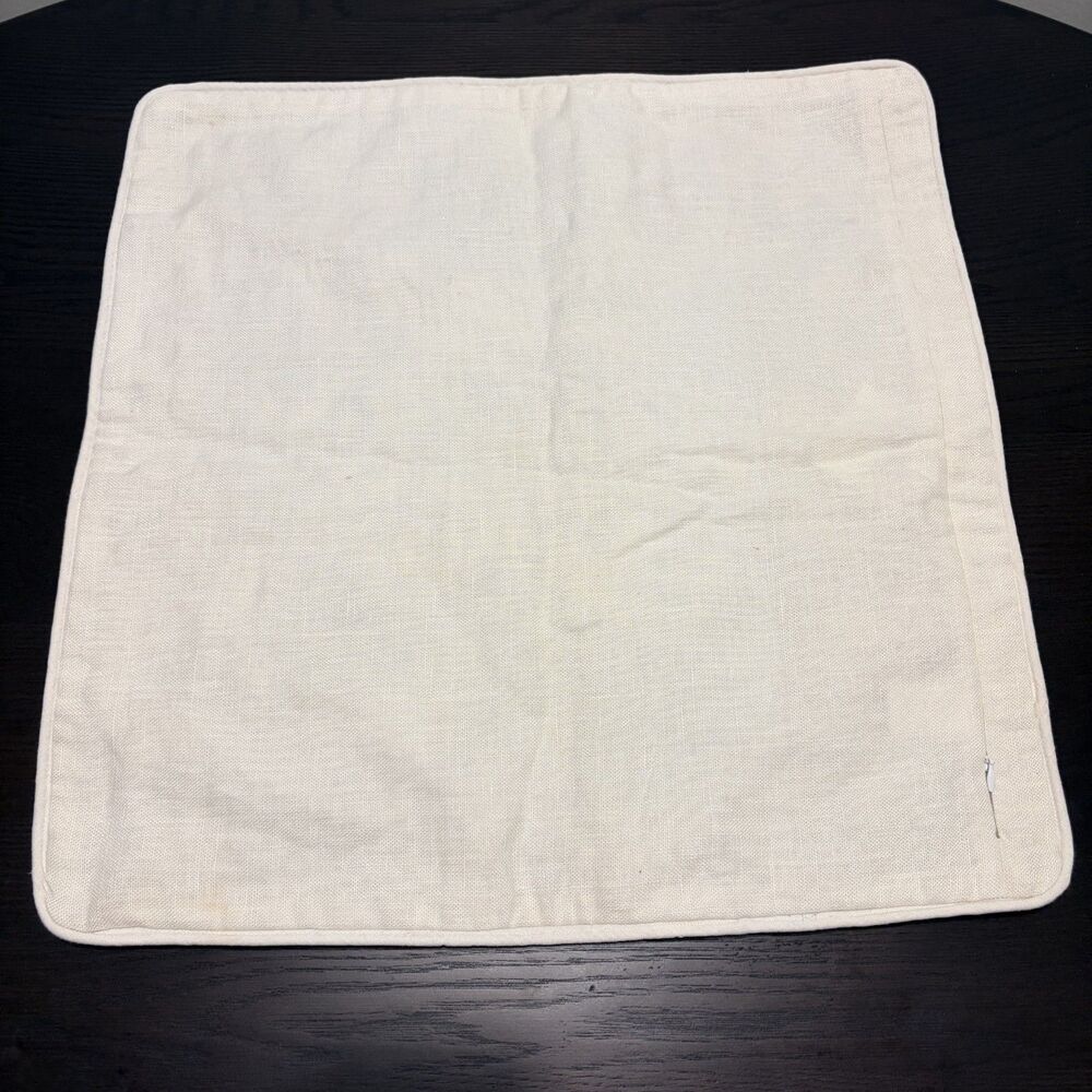 NWT Serena & Lily Marigot Embroidered Linen Square Pillow Cover 22” Hydrangea - Picture 2 of 8